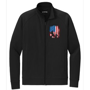 American flag baseball design USA flag baseball Stretch Full-Zip Cadet Jacket