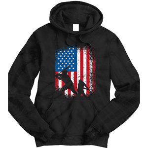 American flag baseball design USA flag baseball Tie Dye Hoodie