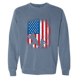 American flag baseball design USA flag baseball Garment-Dyed Sweatshirt