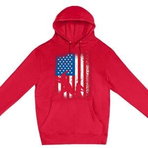 American flag baseball design USA flag baseball Premium Pullover Hoodie