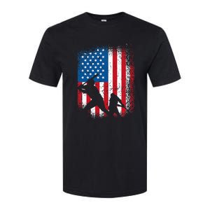 American flag baseball design USA flag baseball Softstyle CVC T-Shirt