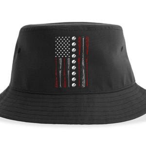 American Flag Baseball Red White Blue 4th Of July Sustainable Bucket Hat