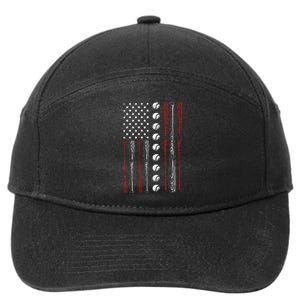 American Flag Baseball Red White Blue 4th Of July 7-Panel Snapback Hat