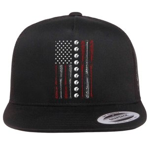 American Flag Baseball Red White Blue 4th Of July Flat Bill Trucker Hat