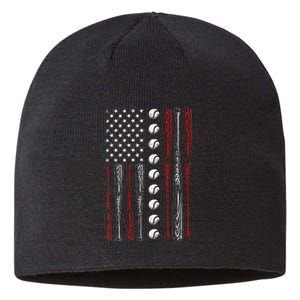 American Flag Baseball Red White Blue 4th Of July Sustainable Beanie