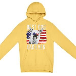 American Flag Best Dog Dad Ever Chinese Crested Usa Premium Pullover Hoodie