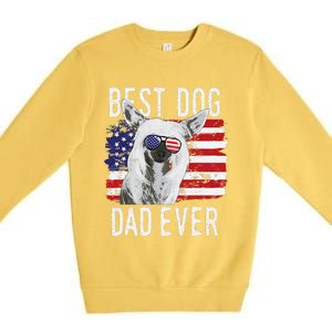 American Flag Best Dog Dad Ever Chinese Crested Usa Premium Crewneck Sweatshirt