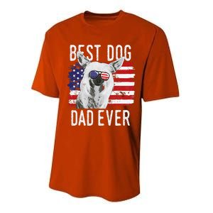 American Flag Best Dog Dad Ever Chinese Crested Usa Performance Sprint T-Shirt