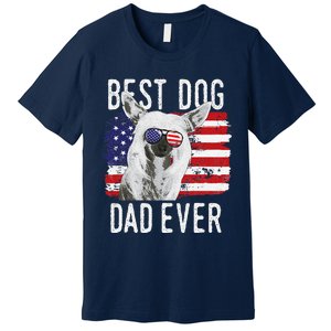 American Flag Best Dog Dad Ever Chinese Crested Usa Premium T-Shirt