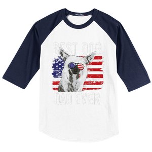 American Flag Best Dog Dad Ever Chinese Crested Usa Baseball Sleeve Shirt