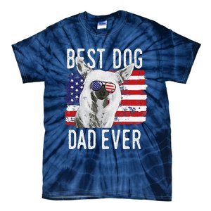 American Flag Best Dog Dad Ever Chinese Crested Usa Tie-Dye T-Shirt