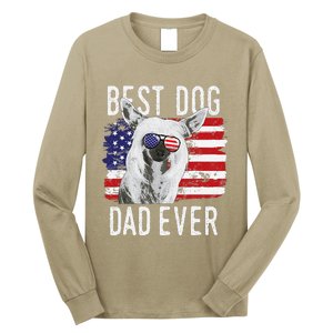 American Flag Best Dog Dad Ever Chinese Crested Usa Long Sleeve Shirt