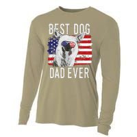 American Flag Best Dog Dad Ever Chinese Crested Usa Cooling Performance Long Sleeve Crew