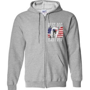 American Flag Best Dog Dad Ever Chinese Crested Usa Full Zip Hoodie