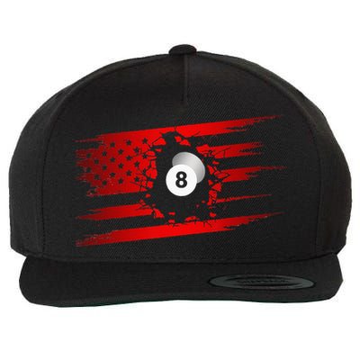 American Flag Billiards Apparel Billiards Wool Snapback Cap