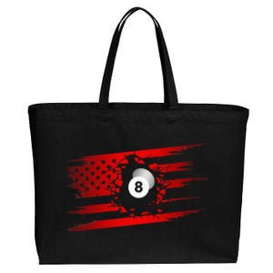 American Flag Billiards Apparel Billiards Cotton Canvas Jumbo Tote