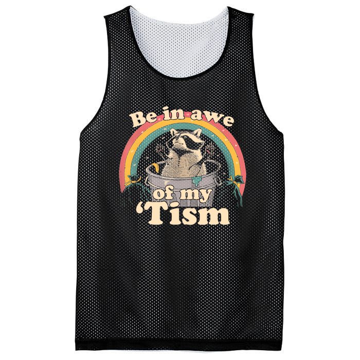 Autism Funny Be In Awe Of My Tism Meme Autistic Opossum Mesh Reversible Basketball Jersey Tank