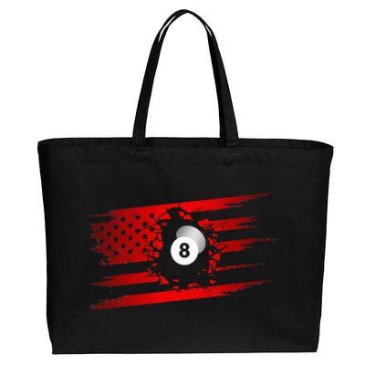 American Flag Billiards Apparel  Billiards Cotton Canvas Jumbo Tote