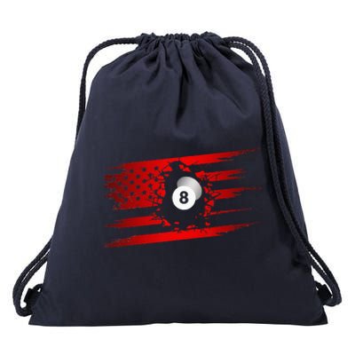 American Flag Billiards Apparel  Billiards Drawstring Bag