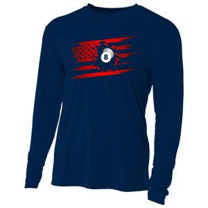 American Flag Billiards Apparel  Billiards Cooling Performance Long Sleeve Crew