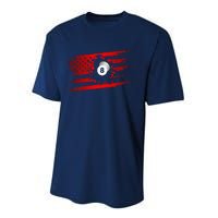 American Flag Billiards Apparel  Billiards Performance Sprint T-Shirt