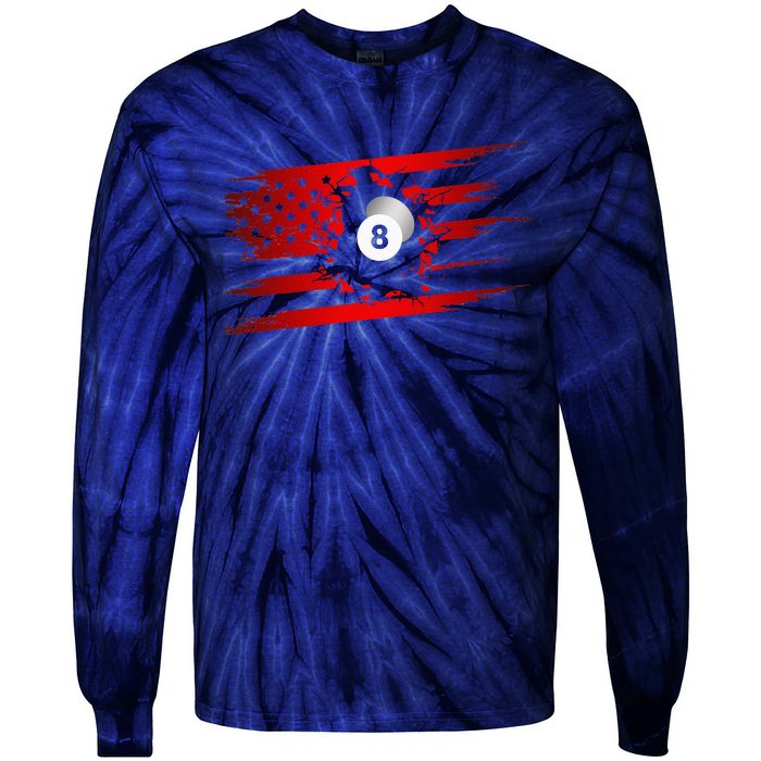 American Flag Billiards Apparel  Billiards Tie-Dye Long Sleeve Shirt