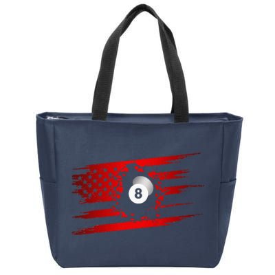 American Flag Billiards Apparel  Billiards Zip Tote Bag