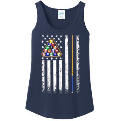 American Flag Billiard Vintage Pool Player Ladies Essential Tank