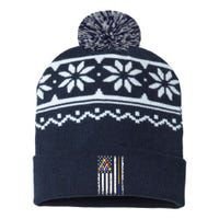 American Flag Billiard Vintage Pool Player USA-Made Snowflake Beanie