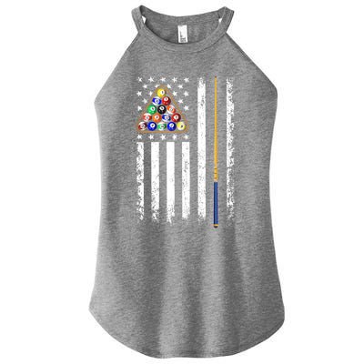 American Flag Billiard Vintage Pool Player Women's Perfect Tri Rocker Tank