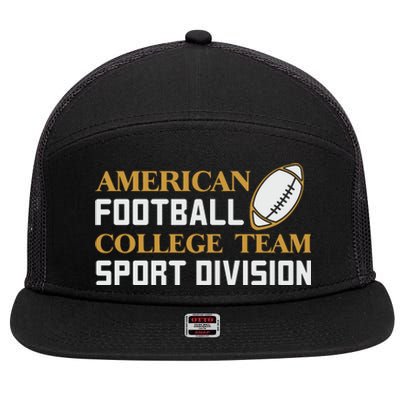 American Football College Team Sport Division 7 Panel Mesh Trucker Snapback Hat