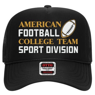 American Football College Team Sport Division High Crown Mesh Back Trucker Hat