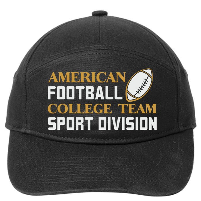 American Football College Team Sport Division 7-Panel Snapback Hat