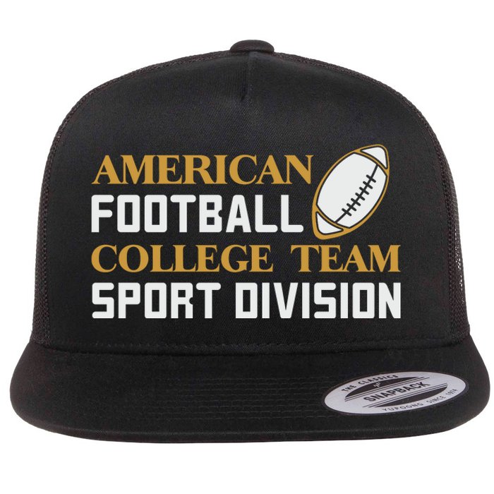 American Football College Team Sport Division Flat Bill Trucker Hat