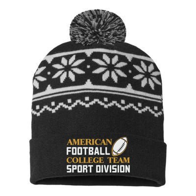 American Football College Team Sport Division USA-Made Snowflake Beanie