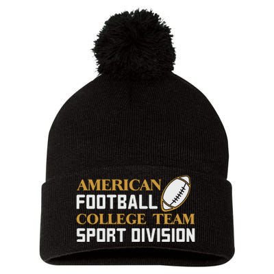 American Football College Team Sport Division Pom Pom 12in Knit Beanie