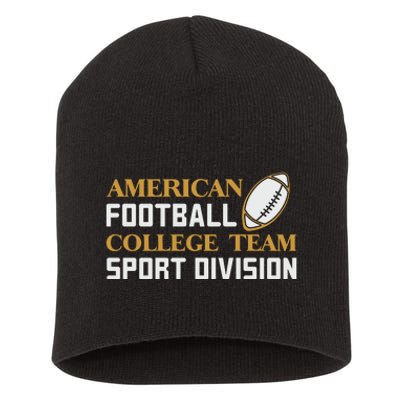 American Football College Team Sport Division Short Acrylic Beanie