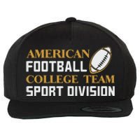 American Football College Team Sport Division Wool Snapback Cap