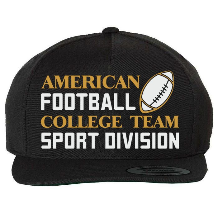 American Football College Team Sport Division Wool Snapback Cap