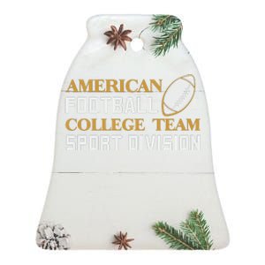 American Football College Team Sport Division Ceramic Bell Ornament