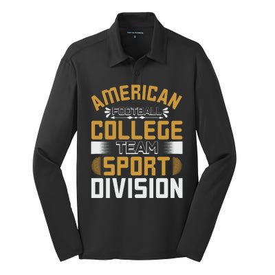 American Football College Team Sport Division Silk Touch Performance Long Sleeve Polo