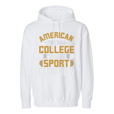 American Football College Team Sport Division Garment-Dyed Fleece Hoodie