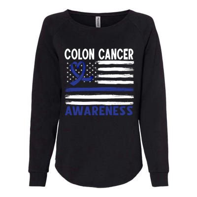 American Flag Colon Cancer Awareness Great Gift Womens California Wash Sweatshirt