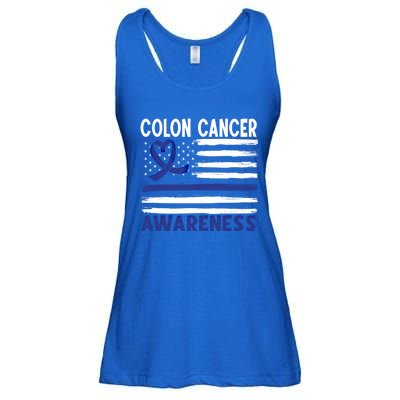 American Flag Colon Cancer Awareness Great Gift Ladies Essential Flowy Tank