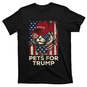 American Flag Cat Lives Matter Trump 2024 Maga Trump Cats T-Shirt