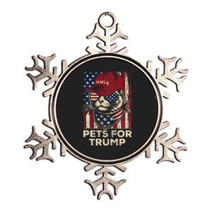 American Flag Cat Lives Matter Trump 2024 Maga Trump Cats Metallic Star Ornament