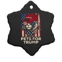 American Flag Cat Lives Matter Trump 2024 Maga Trump Cats Ceramic Star Ornament