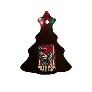 American Flag Cat Lives Matter Trump 2024 Maga Trump Cats Ceramic Tree Ornament