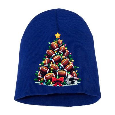 American Football Christmas Tree Lights Xmas Football Player Gift Short Acrylic Beanie