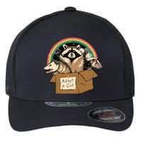 Adopt Forbidden Cats In Box Raccoon Skunks Possum Cat Lovers Flexfit Unipanel Trucker Cap